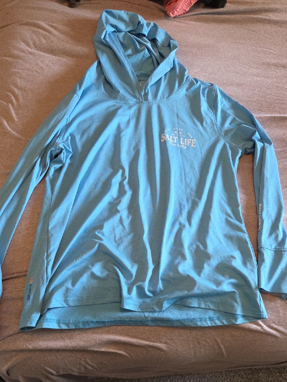 Salt Life Light Blue Hooded Long-Sleeve Performance Top